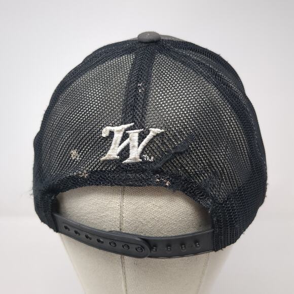 Winchester Snapback Trucker Hat Gray One Size Adjustable Embroidered Mesh Back - Picture 6 of 9
